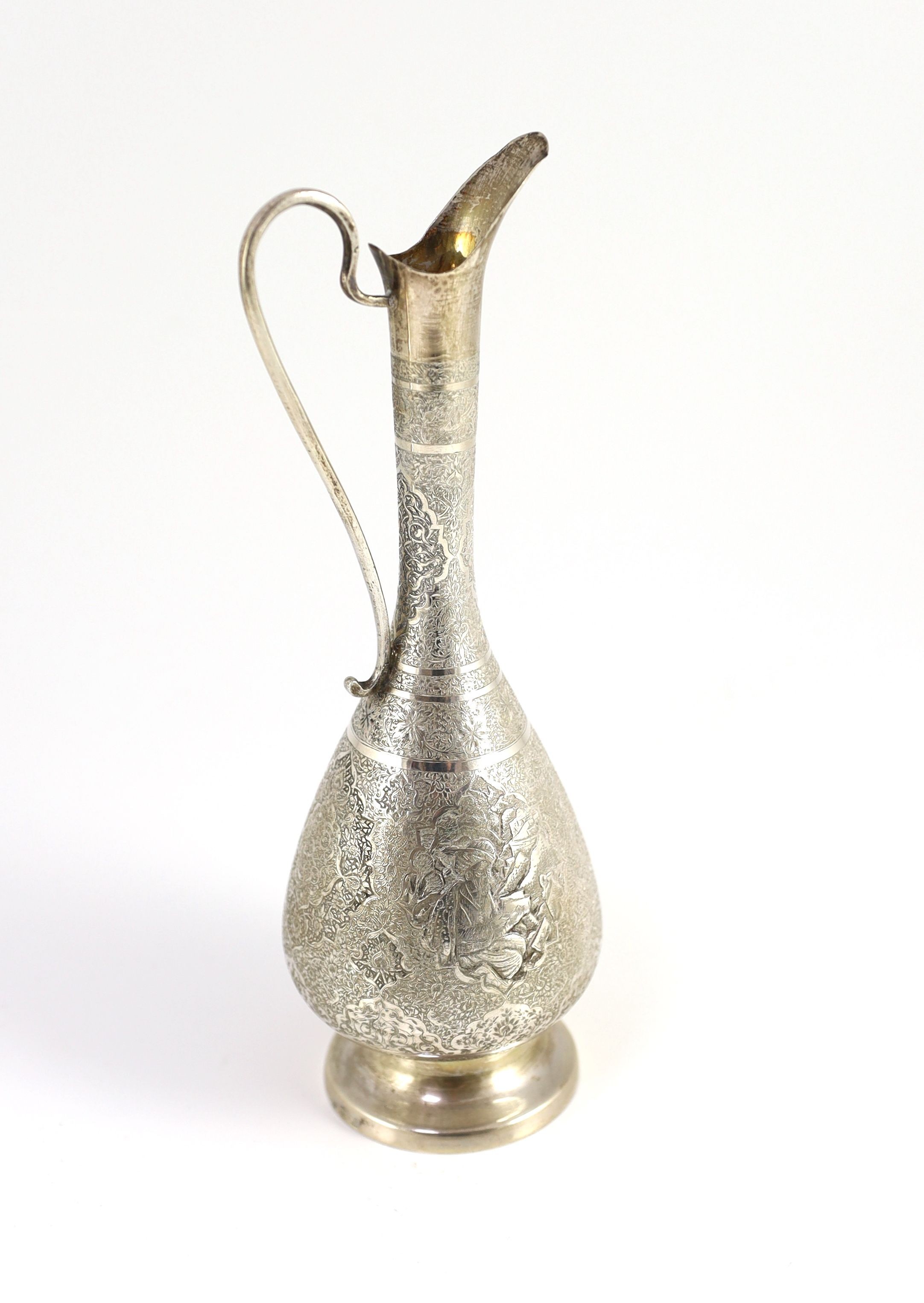 A Persian 84 standard silver ewer and six similar goblets, by Vartan